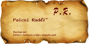 Palcsi Radó névjegykártya